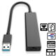 Usb 3.0 Gigabit Ethernet Lan Rj45 1000mbps Network  Adapter 3 Port Hub Black Matte For Mac Pc Black