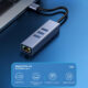 Usb3.0 to Ethernet Adapter Type-C to Rj45 Gigabit Ethernet Laptop Network