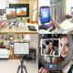 Tablet Stand Portable 360-degree Rotation Holder Clip Adjustable Mount Clamp For Ipad Pro 12.9 black