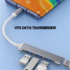 USB C Hub 4 Multi-Port USB Type-C Hub With USB2.0 USB3.0 OTG Function USB Splitter Adapter Compatible For Win7/8/10 USB Silver