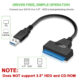 USB 3.0 To SATA Adapter Cable Super Fast Data Transfer SATA Cable Converter With Power Port For 2.5"" SSD HDD Drives black