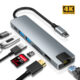 USB C Hub Adapter 7-in-1 USB C to USB 3.0 Hdmi Dock for Macbook Pro Gray