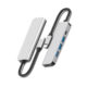 Adapter Type-c To Hdmi-compatible 5-in-1 Multi-port Docking Station 4k Usb 3.0 Silver