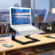 Aluminum Alloy Notebook Bracket Raise Computer Desktop Metal Base Heat Dissipation Anti-Skid Stand Silver