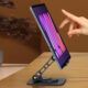 P06 Cell Phone Stand Swivel Foldable Desktop Phone Holder Tablet Stand Dock For Desktop Kitchen Home Office grey
