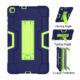 For Samsung Tab A T290 T295 PC+ Silicone Hit Color Armor Case Tri-proof Shockproof Dustproof Anti-fall Protective Tablet Cover  Navy + Rose