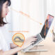 D103 Laptop Stand Computer Riser Folding Laptops Elevator PC Cooling Mount Supporting Up To 15.6 Inches Notebook White