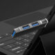 3-Port USB3.0 Hub Compact Portable In-line USB Hub Extensions Adapter