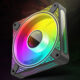 DM1 Cooler Fan ARGB PC CPU Silent Case Luminous Fan 4.72 Inch Cooling PC Fans With Hydraulic Bearing Low Noise Computer RGB Case Fans Optional Wind Direction RGB Silent Cooler white reverse blades