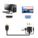 Hdmi-compatible  To  Vga  Adapter  Cable Plus Audio 3.5 Audio And Video Converter 3 meters