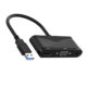 Usb 3.0 To Hdmi-compatible Vga  Adapter, 4k Hd Multi-display 3 In1 Usb To Hdmi-compatible Converter, For Windows 7/8/10 Os black