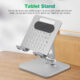 Universal Phone Stand Tablet Holder Foldable Portable Heightening Bracket For Ipad Mobile Phone Silver