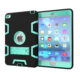 For IPAD MINI 4 PC+ Silicone Hit Color Armor Case Tri-proof Shockproof Dustproof Anti-fall Protective Cover  Black + mint green