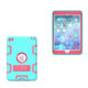 For IPAD MINI 4 PC+ Silicone Hit Color Armor Case Tri-proof Shockproof Dustproof Anti-fall Protective Cover  Black + rose red