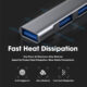 USB 3.0 Hub 4-Port USB Splitter USB2.0 USB3.0 Interface Type-C Docking Station With Extended Cable For Laptop gray