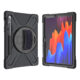 For Samsung Tab S7 T870 /Tab S7 Plus T970/T975 Protective Cover with Pen Slot Anti-fall Belt Holder + Wristband + Straps black_Samsung Tab S7 T870 (2020)