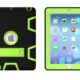 For iPad 2/3/4 PC+ Silicone Hit Color Armor Case Tri-proof Shockproof Dustproof Anti-fall Protective Cover  Black + mint green
