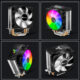 CR1200 CPU Air Cooler RGB 3Pin 2 Heat Pipe CPU Heatsink Automatic Lighting Cooling Fans For LGA 775/1150/AM4/AM3+/AM3 black