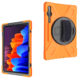 For Samsung Tab S7 T870 /Tab S7 Plus T970/T975 Protective Cover with Pen Slot Anti-fall Belt Holder + Wristband + Straps Orange_Samsung Tab S7 Plus T970/T975